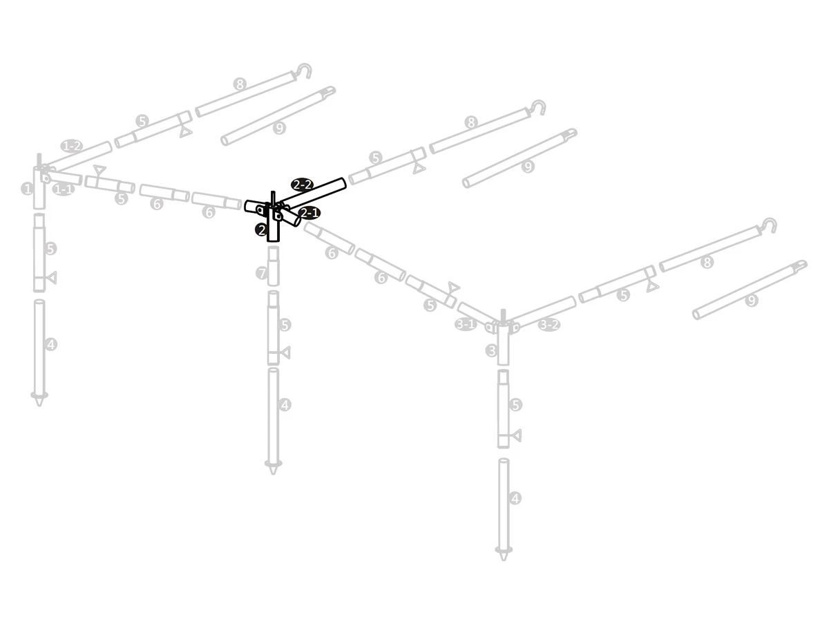 Luifelframe 25mm Middenkruis 5 Luifelframe 25mm Middenkruis - Afbeelding 3