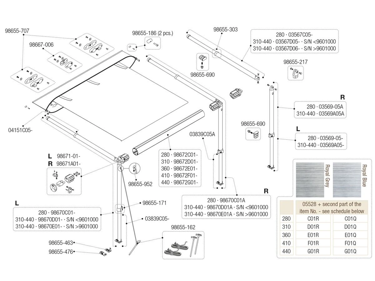 Fiamma Staander Rechts Caravanstore 310-440 - Afbeelding 2