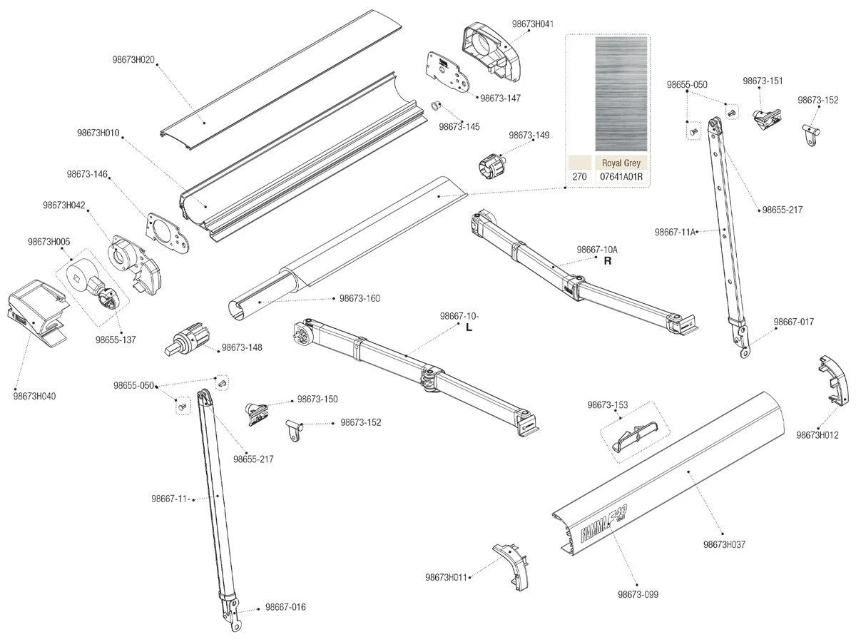 Fiamma Eindkap Voorlijst Links F40 3 Fiamma Eindkap Voorlijst Links F40