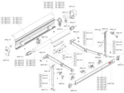 Fiamma Bovenstuk Staander Links F45S/F65S -Luifel Winkel fiamma f45s spare parts polar white 250 450 ecommerce 9efa 4 8