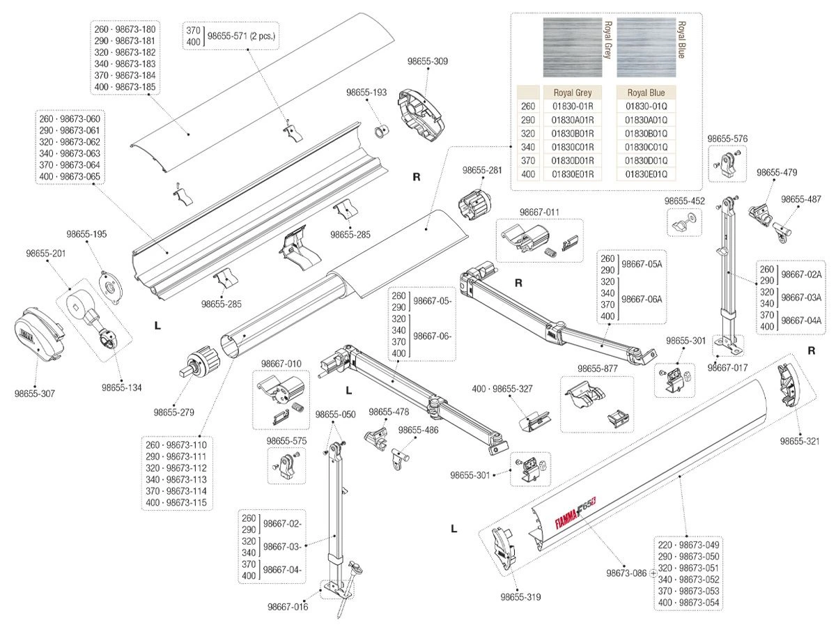 Fiamma Scharnierstuk Staander Aluminium Rechts F65S - Afbeelding 2