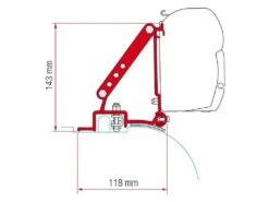 Fiamma F45 Adapter Fiat Ducato Jumper Boxer High Roof Na 1994 Voor 06-2006