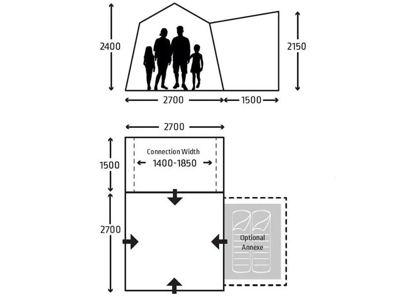Kampa Cross Air TG Kleptent 4 Kampa Cross Air TG Kleptent - Afbeelding 2